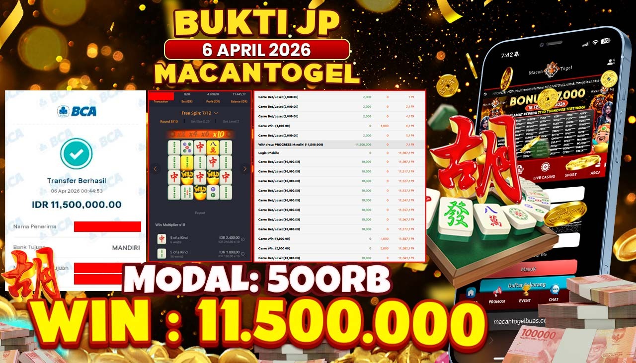 MACANTOGEL JACKPOT PERMAINAN SLOT PG SOFT MAHJONG WAYS 2 Rp.11.500.000,- LUNAS