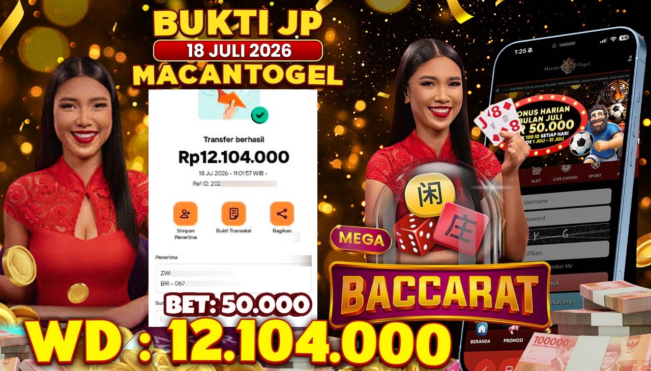 MACANTOGEL JACKPOT PERMAINAN CASINO PRAGMATIC PLAY Baccarat Rp.12.104.000,- LUNAS